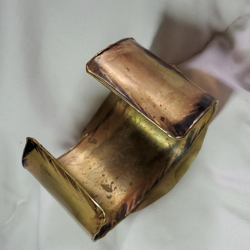 HANDMADE MIXED METALS CUFF BRACELET Copper Boho Hippie Eclectic Art Bronze Gold - Picture 2 of 3